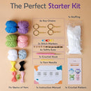 A-URA Learn to Crochet Kit for Beginners Kids and Adults, Premium 4 Animal Pattern Beginner Crochet Kits with Easy Tube Yarn & Step-by-Step Video Tutorials (Forest Friends–Standard Size) by TinyTreasures Baby Boutique