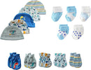15 Pack Unisex New Born Boy Girls Hats Mittens Socks Sets Cotton Soft Infant Accessory 0-6 Months Baby Essentials by TinyTreasures Baby Boutique
