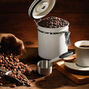 ShanSon Coffee Canister Airtight Coffee Container Stainless Steel Coffee Bean Storage Container with CO2 Release Valve and Scoop Coffee Canister for Beans,Grounds,Sugar,Flour,Tea,Cereal,16OZ,Off-White by CozyNest Decor
