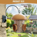 LONA Bird Feeders for Outdoors Hanging – 3 Separate Compartments, 3 Feeding Ports, Weatherproof Dome & 3 Ways to Hang, Large Capacity for Cardinals/Finches (Brown by CozyNest Decor