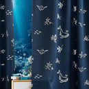 Vangao Kids Curtains for Boys Bedroom Kids Blackout Curtains 63 Inch Length Ocean Aquarium Nursery Drapes for Girls Bedroom Silver Sea Animals Print Thermal Insulated Drapes, Navy Blue 2 Panels by TinyTreasures Baby Boutique