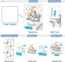Personalized Crib Set, 5 Pcs Custom Baby Crib Set with Name, Blue Moon Bear Baby Bedding Set for Boys Girls, Double Layer Nursery Bedding Set, Toddlers Infants New Parents Gift by TinyTreasures Baby Boutique