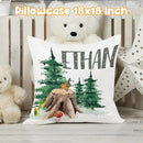 Custom Crib Bedding Set - Woodland Animals Design Personalized Name Baby Nursery Bed 3 Pcs Set - Chic Soft Blanket with Dotted Backing, Sheet, Pillowcase for Newborn Girls Boys Gifts Color13 by TinyTreasures Baby Boutique