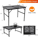 Outdoor Grill Camping Folding Table 3 Ft, Aluminium Picnic Table - Portable, Lightweight, Compact & Height Adjustable Collapsible Patio BBQ Garden Table by GreenHaven Gardens