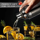 Cocktail Shaker Set, Mixology Bartender Kit 10-Piece Bar Tool Set with Stylish Bamboo Stand, Bar kit: Matini Shaker Mixing Spoon Muddler Jigger Cocksrew for Barware Set | Black by CozyNest Decor