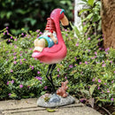 Gnome Garden Statue Funny Gnome Reclining on Flamingo Dwarf Figurines Resin Garden Gnomes Fall Decorations Outdoor for Patio Yard Lawn Porch Housewarming Ornament Gift by GreenHaven Gardens