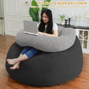HABUTWAY Bean Bag Chair with U-shaped Pillow for Adult and Kids Big BeanBag Chair with Filling Ultra Soft Faux Fur Couch Chair with Washable Cover for Living Room Bedroom Office, Dark Grey& Light Grey by CozyNest Decor