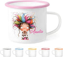 Personalized 12 oz Enamel Mug with Name - Custom Camping Coffee Mugs for Home, Work, Travel, Camping - Birthday Christmas Gift for Family Friend (Cute Quirky Girl) by TinyTreasures Baby Boutique