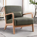 INZOY Mid-Century Modern Accent Chair Set of 2, Green Living Room Chairs with Waist Cushion, Upholstered Reading Armchair for Bedroom Sunroom by CozyNest Decor