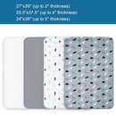 Graco Pack n Play Sheets Fitted 4-Pack | Mini Crib Sheets, Breathable Material, Grey by TinyTreasures Baby Boutique