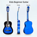 ADM Beginner Acoustic Classical Guitar Nylon Strings Wooden Guitar Bundle Kit for Kid Boy Girl Student Youth Guitarra Online Lessons with Gig Bag, Strap, Tuner, Strings, Picks (34 Inch, Blueburst) by TinyTreasures Baby Boutique