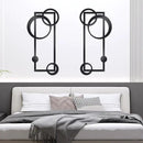 OYEFLY 2 Pcs Metal Abstract Wall Art,Modern Geometric Decor (Black, style 2) by CozyNest Decor
