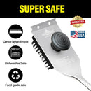 Grill Brush and Scraper, Dual Grip Design,Extra Strong BBQ Cleaner Accessories,Safe Nylon Bristles Barbecue Triple Scrubbers Cleaning Brush for Cast Iron Grates/Porcelain/Charcoal Grill by GreenHaven Gardens