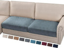 PrinceDeco Velvet Couch Cushion Cover Soft Stretch Cushion Slipcover for Chair Loveseat Sofa Cushion Furniture Protector Seat Cushion Sofa Cover (2 Piece Large Sofa Cushion Covers, Stone Blue) by CozyNest Decor