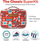 KeepGoing Large Home First Aid Kit for Kids – 270 Pc. for Car, Home, Dorm, & Boat with Latex-Free Bandages – 10 x 7 x 3.5 in. Travel First Aid Kit (The Classic) by TinyTreasures Baby Boutique
