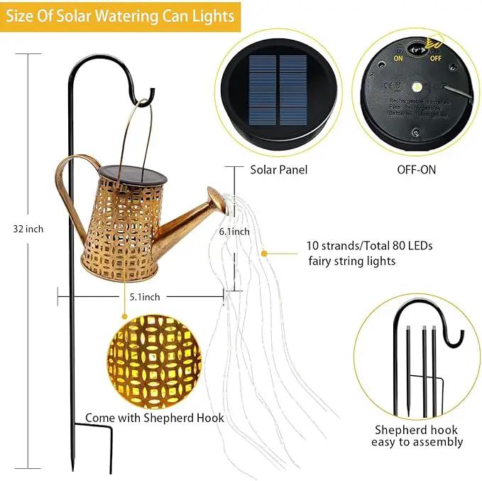 Solar Watering Can Lights, Owl Gifts for Women Mom Grandma Birthday, Waterproof Outdoor Garden Decor Large Hanging Solar Lanterns Garden Lights for Patio Porch Yard Flowerbed Pathway, photo 2 of 7