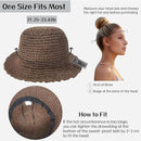 Womens Straw Beach Sun Hats, Foldable Packable Floppy Handmade Crochet Hats for Women,Large Summer Vacation Wide Brim Hat by GreenHaven Gardens