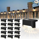 pearlstar 16 Pack Solar Step Deck Fence Lights, Solar Step Lights Outdoor Waterproof Led Solar Fence Lamp for Patio, Stairs,Garden Pathway, Step and Fences(Black) by GreenHaven Gardens