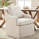 VKNOW Upholstered Dining Chairs, Modern Kitchen Chairs Dinner Chairs with 4 Casters, Linen Armchair for Bedroom Reading Room Living Room, Beige by CozyNest Decor
