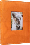 RECUTMS 4x6 Pictures Photo Album Leather Cover Photo Book Holds 300 Photos with Front Window,Photo Book with Writing Space to Share Photos Family Friends (Orange) by TinyTreasures Baby Boutique