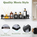 Alise Bathroom Shelves,Matte Black Glass Shelf for Bathroom, Modern Floating Shelves,20 inch by CozyNest Decor
