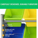 Humble Crew Supersized Toy Storage Organizer with 16 Removable Bins, Grey/Blue/Green/Yellow – Large Toy Storage for Toddlers Ideal for Kids' Rooms, Playrooms, and Nurseries - Modern Toy Bins for Kids by TinyTreasures Baby Boutique