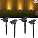 4 Pack Solar Power Spot Lights Outdoor Waterproof LED Dusk to Dawn Landscape Spotlight for Outside Yard, Tree, Flag, Plants, Fountain, Statues, 2 Modes, 18 Hours Accent Ambient Lighting (Warm Light) by GreenHaven Gardens