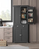 VASAGLE Pantry Cabinet, 71.7-Inch High Freestanding Tall Cupboard Storage Cabinet with a Drawer, 2 Cabinets, 4 Adjustable Shelves, 6 Door Shelves, for Living Room, Kitchen, Ink Black UBBC561B12