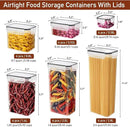 64 PCS Airtight Food Storage Containers With Lids BPA Free,6 Pack With Pouring Spout Cereal Containers Storage for Kitchen Pantry Organization and Storage,Dishwasher safe,Labels Marker by CozyNest Decor