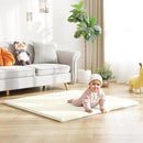 Baby Play Mat 48"x48" – Thick, Non-Slip Foam Mat for Babies and Toddlers. Foldable, Scrubbable, Odorless, and Soft, Ideal for Playpens, Crawling, and Indoor Playtime-Beige by TinyTreasures Baby Boutique