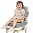 HOMEAL Booster Seat for Kitchen Chair - Compact Toddler Dining Seat with Easy-Install Straps & Wipeable Surface - Breathable Fabric Booster Seat for Table - Light Gray by TinyTreasures Baby Boutique