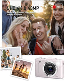 Digital Camera, FHD 1080P Kids Camera Digital with 16x Zoom Anti Shake, 32GB Card, 4K 48MP Portable Compact Point and Shoot Cameras, Vintage Small Camera for Teens Beginner Kids Present by TinyTreasures Baby Boutique