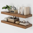 Heimlove 36 Inch Long Walnut Floating Shelf for Wall, 12" Deep Floating Shelves Wall Shelves for Bedroom Living Room Bedroom,Wall Mounted Shelves for Storage Book Decor, Set of 2 by CozyNest Decor