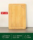 ROYAL CRAFT WOOD Extra Large Cutting Boards for Kitchen Meal Prep & Serving-Bamboo Wood Cutting Board with Deep Juice Groove - Charcuterie & Chopping Butcher Block for Meat - Gadgets Gift (XL 18x12") by CozyNest Decor