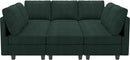 Belffin Corduroy Modular Sectional Sofa 9 Seat Convertible Sectional Sleeper Sofa Bed with Storage Ottomans Modular Sectional Couch Bed for Living Room Green by CozyNest Decor