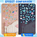 Glow in The Dark Butterfly Flower Wall Decals Glowing Luminous Butterflies Removable Self-Adhesive Wall Stickers for Girls Bedroom Nursery Living Room Decor 4 Sheets (Butterfly 3) by CozyNest Decor