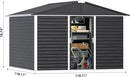 Metal Outdoor Storage Shed 10FT x 10FT, Steel Utility Tool Shed Storage House with Sliding Door, Metal Sheds Outdoor Storage for Backyard Garden Patio Lawn, Black by GreenHaven Gardens