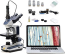 SWIFT Trinocular Compound Microscope SW350T,40X-2500X Magnification,Siedentopf Head,Research-Grade,Two-Layer Mechanical Stage,1.3mp Camera and Software Windows and Mac Compatible by TinyTreasures Baby Boutique