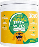 DOCO Dog Teeth Cleaning Wipes Dental Finger Wipes for Cats & Dogs Remove Plaque & Tartar, Freshen Breath, No Rinse, Easy Pet Tooth Cleaning Kit for Oral Care, Coconut & Grapefruit Flavor, 50 Count by CozyNest Decor
