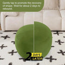 MeMoreCool Round Stuffed Pouf Ottoman Foot Rest, Floor Pouf Foot Stool with Soft Foam Chunk Filling, Small Round Ottoman Footstool Circle Footrest for Living Room, Green by CozyNest Decor