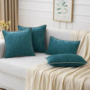 MIULEE Pack of 2 Couch Throw Pillow Covers 16x16 Inch Dark Teal Farmhouse Decorative Pillow Covers with Stitched Edge Soft Chenille Solid Dyed Spring Pillow Covers for Sofa Bed Living Room by CozyNest Decor