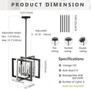 ANKYLHUA Black Nickel Chandelier,6-Lights Ceiling Light Fixture E12,Adjustable Hight Pendant Lights Kitchen Island,Chandeliers for Dining Room Bedroom,Entryway,Foyer by CozyNest Decor