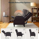 Softa Recliner Chair for Adults, Mid Century Wingback Pushback Accent Chair with Rivet Decoration, Tufted Upholstered Single Sofa Armchair for Living Room, Bedroom, Study (PU, Brown) by CozyNest Decor