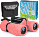 Pink Binoculars for Kids Ages 4-12, Durable & Lightweight Outdoor Telescope for Girls, Educational STEM Toy with Clear Vision, Adjustable Focus, Carry Bag (Perfect for Bird Watching, Camping, Travel) by TinyTreasures Baby Boutique