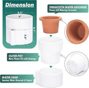 Phoenix Vine 6.5 Inch Self-Watering Planter Pot with Terracotta Insert, Deep Water Reservoir, and Ceramic-Alike BPA-Free Plastic Pot for Plant, Modern Planter for Houseplants, White, 53-A-S-1 by CozyNest Decor