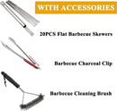 Charcoal Grills Commercial Quality Portable Multiple Size Hibachi BBQ Lamb Skewer Folded Camping Barbecue Grill(31.6x7.1x5.1 inch With Accessories) by GreenHaven Gardens