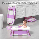 TPN Collapsible Baby Bathtub, Baby Bath Tub with Soft Cushion & Real-Time Thermometer, Baby Bathtub Infant to Toddler Tub (0-36 Months), Portable Newborn Travel Bath tub by TinyTreasures Baby Boutique
