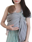 Ring Sling Baby Carrier, Soft Linen Cotton Baby Sling Carrier Newborn to Toddler, Baby Wrap Carrier for Plus Size Parents, Perfect Shower Gift, Grey by TinyTreasures Baby Boutique
