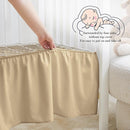 Horbaunal 2 Pack Set Crib Skirt & Crib Bed Sheet, Khaki Crib Bed Skirt 28" x 52" with 14" Drop Dust Ruffle, Soft Microfiber Toddler Bedskirt Nursery Bedding Skirt for Baby Girls and Boys by TinyTreasures Baby Boutique
