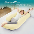 Sasttie Pregnancy Pillows for Sleeping, U Shaped Cooling Full Body Pregnancy Must Haves, 57 Inch Maternity Pillow for Pregnant Women, Pillow with Removable Cover for Side Sleeper, Light Yellow by TinyTreasures Baby Boutique
